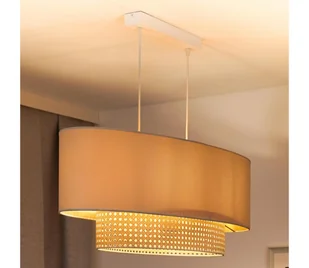 Duolla - Żyrandol na lince DOUBLE OVAL RATTAN 2xE27/15W/230V kremowy/rattan - Lampy sufitowe - miniaturka - grafika 1