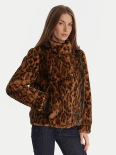 Guess Futro W5BL65 W3900 Brązowy Regular Fit - Płaszcze damskie - miniaturka - grafika 1