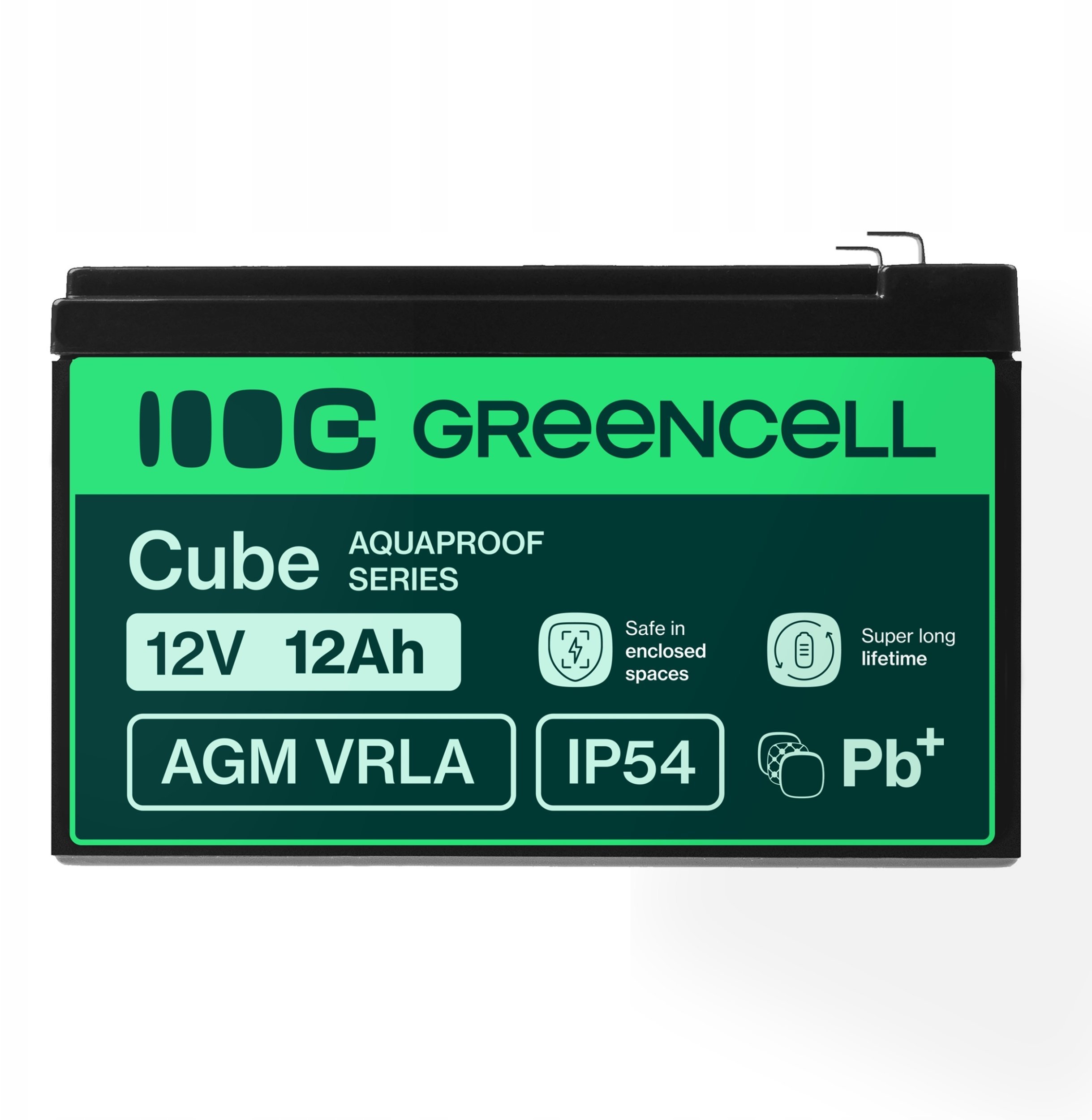 Green Cell Greencell AGM VRLA 12V 12Ah bezobsługowy akumulator do kasy, zabawki, kamery 152x99x100mm AGM12V12AH-J