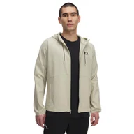 Kurtki męskie - Męska kurtka wiatrówka Under Armour UA Stretch Woven Windbreaker - beżowa - miniaturka - grafika 1