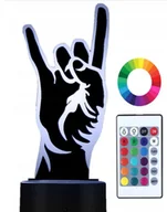Lampy stojące - Lampka Nocna 3D LED znak Rock and Roll Grawer Imię - miniaturka - grafika 1