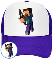 Czapki i chusty sportowe męskie - CZAPKA Z DASZKIEM MINECRAFT DLA DZIECI NA LATO NIEBIESKA BEJSBOLÓWKA - miniaturka - grafika 1