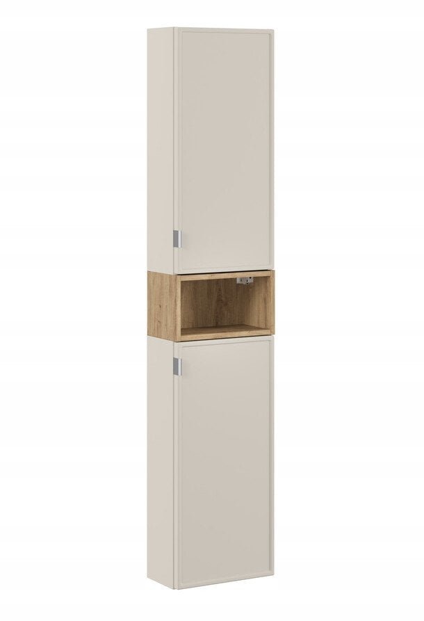 Zestaw Meblowy Boczny 35 cm Dwie Szafki Górne i Regał Otwarty