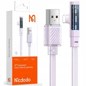 Kable USB - KABEL DO IPHONE, KĄTOWY, MOCNY, SUPER SZYBKI, MCDODO, 36W, 1.8M, FIOLETOWY - miniaturka - grafika 1