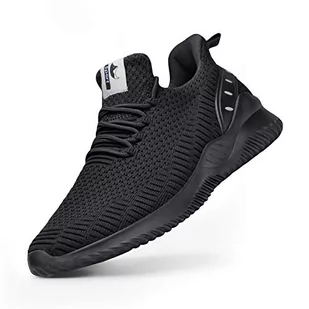 Męskie oddychające modne buty do chodzenia - antypoślizgowe trampki lekkie wygodne siatkowe trampki na co dzień sportowe buty sportowe na siłownię B-wszystkie czarne rozmiar: 41,5 UK, Czarny, 44 EU - Skarpetki dla dzieci - miniaturka - grafika 1