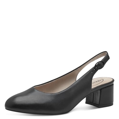 TAMARIS Comfort damskie czółenka ze skóry, eleganckie czółenka, czarne, rozmiar 36 EU, czarny, 36 EU