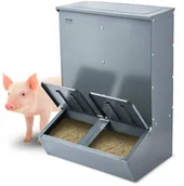 Karmniki dla ptaków - Metalowy Karmnik dla Świń Pojemność 130 Litrów Podwójne Drzwi Karmienie do 8 Świń - miniaturka - grafika 1