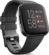 Akcesoria do smartwatchy - Opaska / Pasek Braders do Fitbit Versa / Versa 2 / Versa Lite czarny - miniaturka - grafika 1
