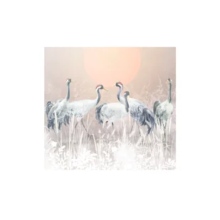 Mural Tsuru żurawie 300 x 280 cm delikatna struktura - Tapety - miniaturka - grafika 1