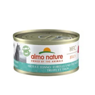 Almo nature HFC Jelly 24 x 70 g Pstrąg i tuńczyk - Mokra karma dla kotów - miniaturka - grafika 1