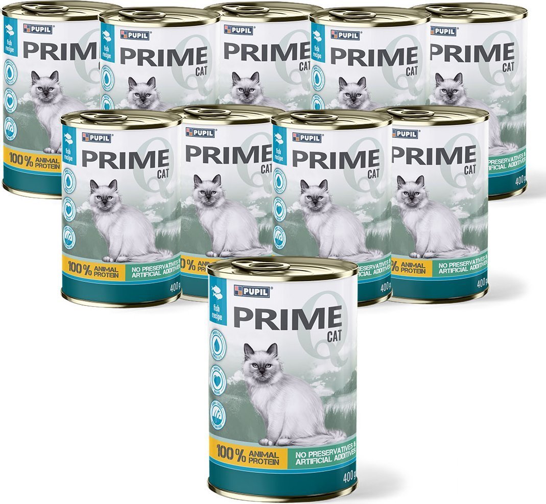 PUPIL Prime Karma mokra dla kota PUPIL Prime bogata w łososia z pstrągiem 10 x 400 g