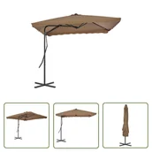 Parasole ogrodowe - The Living Store Parasol ogrodowy na słupku stalowym - 250 x 250 cm - kolor taupe - Parasol - miniaturka - grafika 1