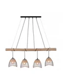 Lampy sufitowe - Leuchten Direkt 11156-79 - Żyrandol na lince REED 4xE27/60W/230V - miniaturka - grafika 1