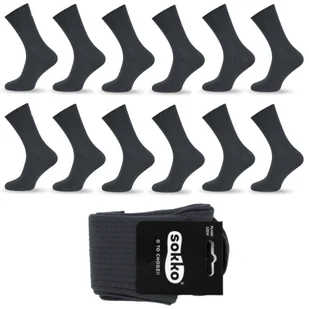 12XSOKKO SKARPETY MĘSKIE DŁUGIE STALOWE BEZUCISKOWE 42-44 - SM12-S45-STA-42-44 - Skarpetki męskie - miniaturka - grafika 1