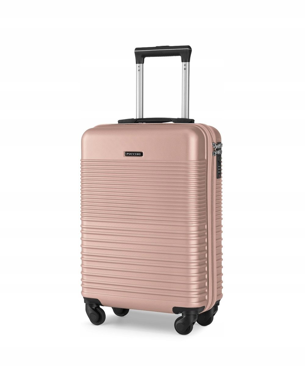 Walizka Kabinowa Podróżna Na Kółkach Twarda PUCCINI Różowa ABS028C-3C