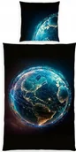 Pościel dla dzieci - POŚCIEL ZIEMIA PLANETA KOSMOS CZARNA 140X200 KOMPLET POŚCIELI DLA DZIECKA - miniaturka - grafika 1