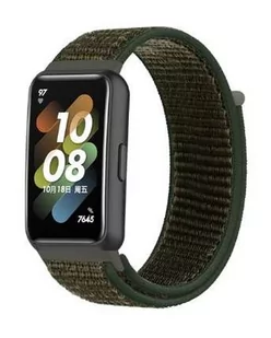 opaska pasek bransoleta NYLON Huawei Band 7 army green - Akcesoria do smartwatchy - miniaturka - grafika 1