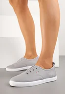 Trampki damskie - Szare Klasyczne Tenisówki z Elastyczną Wstawką Sepelle - miniaturka - grafika 1