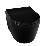 Miski WC - Balneo Miska podwieszana WC - LUXA czarna + deska wolnoopadająca B1-G0101020101-1 - miniaturka - grafika 1