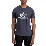 Koszulki sportowe męskie - Koszulka Alpha Industries Basic T-shirt 10050102 - granatowa - miniaturka - grafika 1