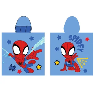 Ręcznik szybkoschnący z kapturem ponczo dla dziecka Super Spidey niebieski - Okrycia kąpielowe dla dzieci - miniaturka - grafika 1