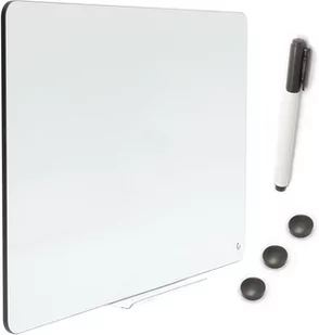 Bezramowa tablica suchościeralna magnetyczna czarne obrzeże 100x70 cm w zestawie z półką, pisakiem oraz 3 magnesami! - Tablice i flipcharty - miniaturka - grafika 1