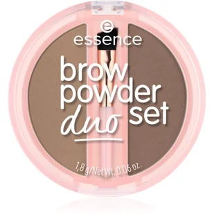 Essence Brow Powder Duo Set zestaw pudrowych cieni do stylizacji brwi z pędzelkiem 01 Light 1,8g - Zestawy kosmetyków damskich - miniaturka - grafika 1