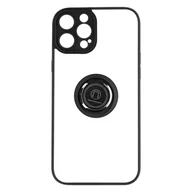 Etui i futerały do telefonów - iPhone 14 Pro Etui Podstawka wideo z dwóch materiałów z metalicznym pierścieniem, czarna - miniaturka - grafika 1