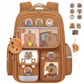 Plecaki szkolne i tornistry - Kapibara Plecak Tornister Szkolny A4 Duże Klasy 3-6+ZAWIESZKA - miniaturka - grafika 1