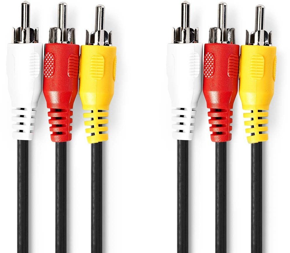 Kabel Nedis Kompozitvideo kabel 3x RCA Male - 3x RCA Male 1 5 m czarny CVGL24300BK15