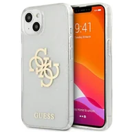 Etui i futerały do telefonów - Guess Glitter 4G Big Logo - Etui iPhone 13 przezroczysty - miniaturka - grafika 1