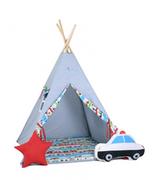 Namioty i tipi dla dzieci - SowkaDesign Namiot tipi dla dzieci, bawełna, okienko, radiowóz, autkowy rajd - miniaturka - grafika 1