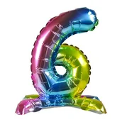 Balony i akcesoria - Balon foliowy cyfra 6 stojący - miniaturka - grafika 1