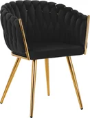 Krzesła - Activeshop 4Rico krzesło QS-GW06G aksamit czarne - miniaturka - grafika 1