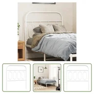 Inne meble do sypialni - The Living Store Metalowe wezgłowie - białe - 80 cm - Wezgłowie - miniaturka - grafika 1