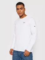 Bluzy męskie - Pepe Jeans Longsleeve Original Basic 2 Long N PM508211 Biały Slim Fit - miniaturka - grafika 1