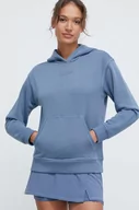Bluzy damskie - Calvin Klein Performance bluza dresowa kolor niebieski z kapturem melanżowa - miniaturka - grafika 1