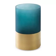 Świeczniki - Świecznik Ze Szkła Artystycznego 15X25 Grnatowy + Złoty - miniaturka - grafika 1