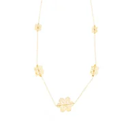 Naszyjniki - Złoty naszyjnik 585 Ażurowe Kwiatki 3D - miniaturka - grafika 1