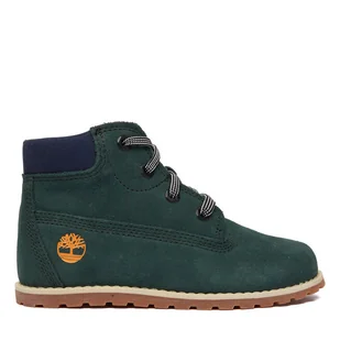 Trzewiki Timberland Pokey Pine Mid Lace Up TB0A292EEY01 Zielony - Buty dla chłopców - miniaturka - grafika 1
