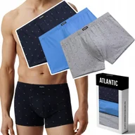 Majtki męskie - Bokserki męskie 3 PARY klasyczne BAWEŁNIANE szorty ATLANTIC 3MH-209 - XXL - miniaturka - grafika 1