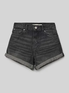 Szorty jeansowe o kroju slim fit z 5 kieszeniami - Spodnie i spodenki dla dziewczynek - miniaturka - grafika 1