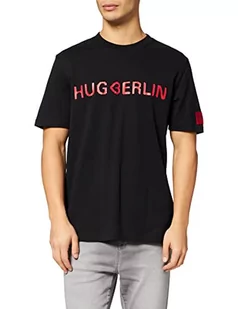 HUGO Męski T-shirt Drosal, czarny (Black 1), XXL - Koszulki męskie - miniaturka - grafika 1