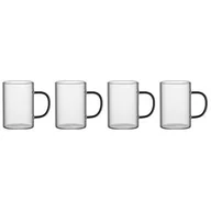 Kubki - Komplet 4 szklanek RENZA, żaroodporne, czarny uchwyt, 300 ml - miniaturka - grafika 1