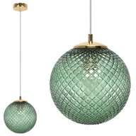 Lampy sufitowe - Lampa sufitowa wisząca Cannes złota modern 1xG9 klosz szklany 20cm zielony Light Home LH - miniaturka - grafika 1