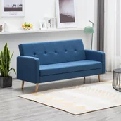 Sofy i kanapy - vidaXL Sofa materiałowa, niebieska - miniaturka - grafika 1
