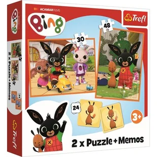 Puzzle 2w1 30+48 el. Bing z przyjaciółmi + Memos Trefl - Puzzle - miniaturka - grafika 1