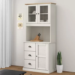 vidaXL Nastawka do komody VIGO, biała, 78x30x100 cm, lita sosna - Szafki nocne vidaXL Nastawka do komody VIGO, biała, 78x30x100 cm, lita sosna - Szafki nocne - miniaturka - grafika 1