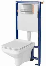 Zestaw Cersanit Como SET B624 miska WC CleanOn wisząca z deską wolnoopadającą Slim i stelaż podtynkowy Tech Line Opti z przyciskiem - Stelaże i zestawy podtynkowe do WC - miniaturka - grafika 2