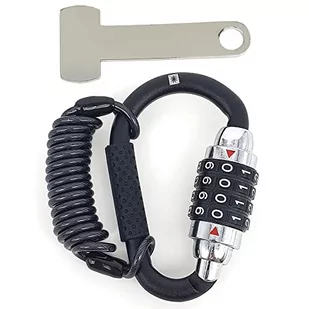 KRASER KR723B Blokada Kasku Motocyklowego, Kod Kombinacji Motocykli, Adapter Sworznia Klamry T, Zapięcie na Karabińczyk Rowerowy z Linką Stalową Wielofunkcyjna Szafka na Bagaż - Akcesoria motocyklowe - miniaturka - grafika 1